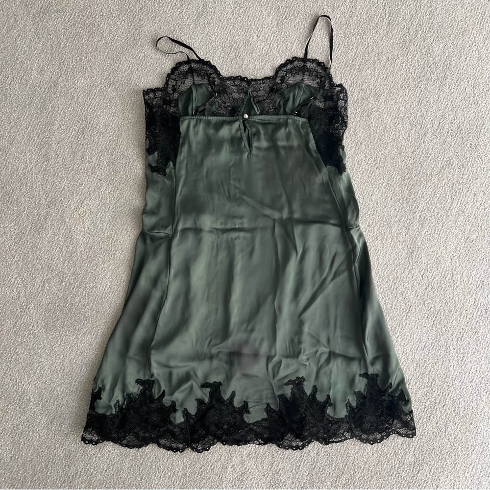 Paco Rabanne Green and Black Lace Slip Dress - Picture 7 of 10